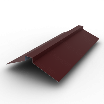 Планка конька плоского 175х50х175 РЕ 0.45 RAL 3005 Красное вино