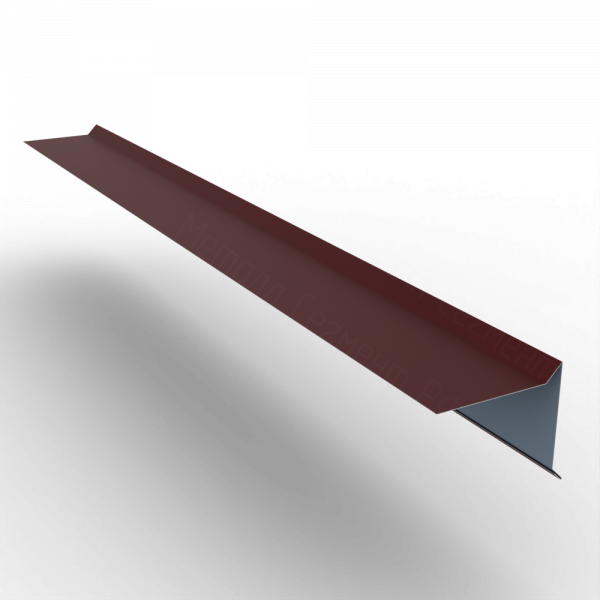 Планка ветровая с подгибом для мягкой кровли 100х90 РЕ 0.45 RAL 3005 Красное вино