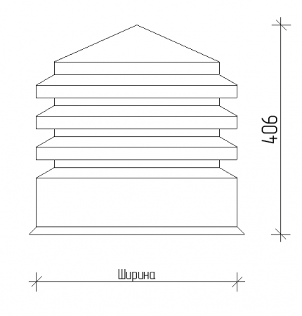 Зонт жалюзийный 380х910 мм Drap TХ 0,45  RAL 7024 мокрый асфальт