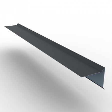 Планка ветровая с подгибом для мягкой кровли 100х90 РЕ 0.45 RAL 7024 Мокрый асфальт
